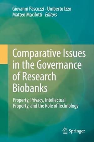 Image du vendeur pour Comparative Issues in the Governance of Research Biobanks mis en vente par BuchWeltWeit Ludwig Meier e.K.