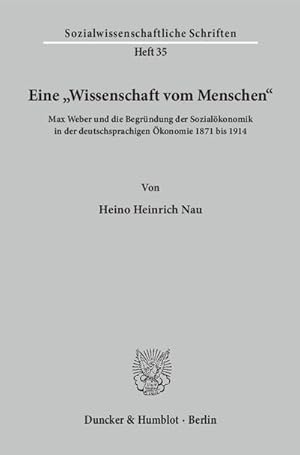 Seller image for Eine "Wissenschaft vom Menschen". for sale by BuchWeltWeit Ludwig Meier e.K.