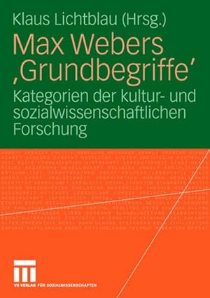 Seller image for Max Webers 'Grundbegriffe' for sale by BuchWeltWeit Ludwig Meier e.K.