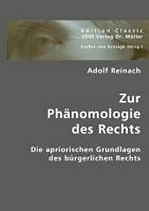 Image du vendeur pour Zur Phnomologie des Rechts mis en vente par BuchWeltWeit Ludwig Meier e.K.