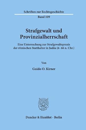 Seller image for Strafgewalt und Provinzialherrschaft. for sale by BuchWeltWeit Ludwig Meier e.K.