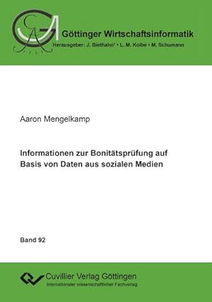 Seller image for Informationen zur Bonittsprfung auf Basis von Daten aus sozialen Medien for sale by BuchWeltWeit Ludwig Meier e.K.