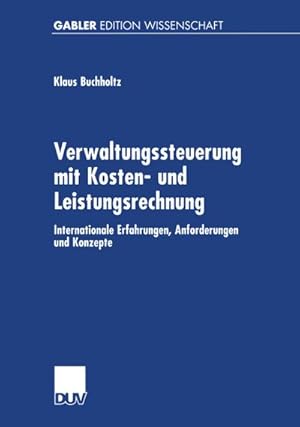 Imagen del vendedor de Verwaltungssteuerung mit Kosten- und Leistungsrechnung a la venta por BuchWeltWeit Ludwig Meier e.K.