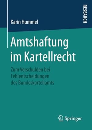 Imagen del vendedor de Amtshaftung im Kartellrecht a la venta por BuchWeltWeit Ludwig Meier e.K.