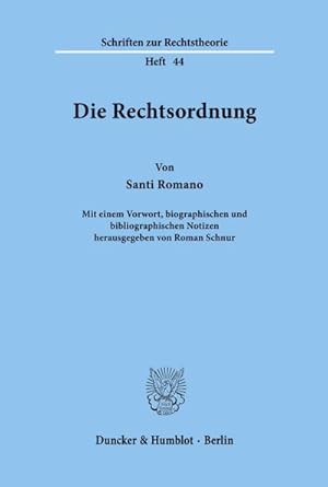 Immagine del venditore per Die Rechtsordnung. venduto da BuchWeltWeit Ludwig Meier e.K.