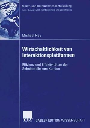 Immagine del venditore per Wirtschaftlichkeit von Interaktionsplattformen venduto da BuchWeltWeit Ludwig Meier e.K.