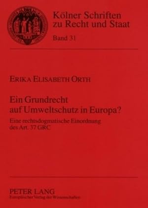 Immagine del venditore per Ein Grundrecht auf Umweltschutz in Europa? venduto da BuchWeltWeit Ludwig Meier e.K.