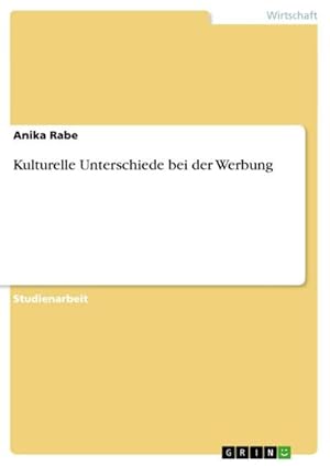 Immagine del venditore per Kulturelle Unterschiede bei der Werbung venduto da BuchWeltWeit Ludwig Meier e.K.