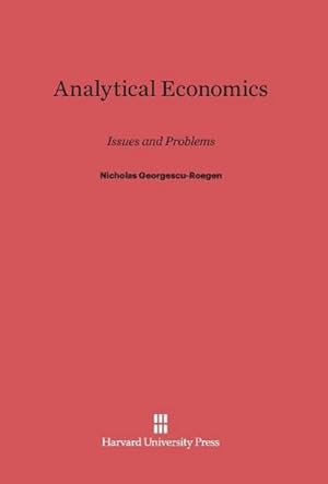 Image du vendeur pour Analytical Economics mis en vente par BuchWeltWeit Ludwig Meier e.K.