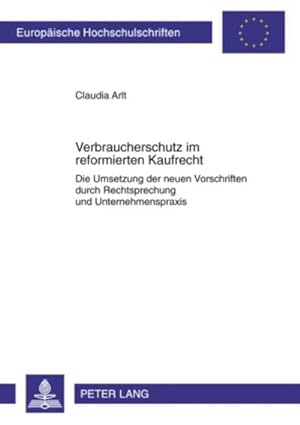 Bild des Verkufers fr Verbraucherschutz im reformierten Kaufrecht zum Verkauf von BuchWeltWeit Ludwig Meier e.K.