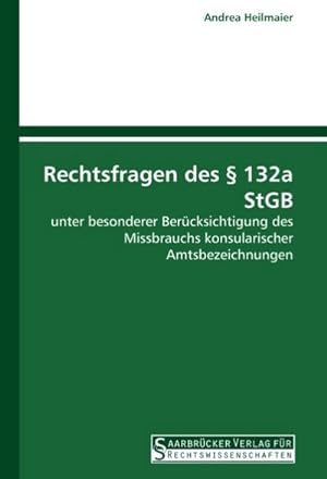 Seller image for Rechtsfragen des  132a StGB for sale by BuchWeltWeit Ludwig Meier e.K.