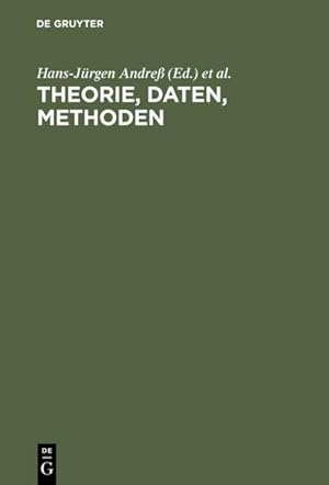 Seller image for Theorie, Daten, Methoden for sale by BuchWeltWeit Ludwig Meier e.K.