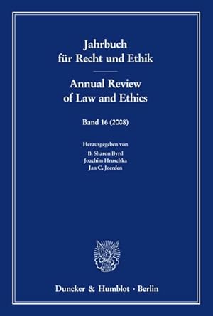 Imagen del vendedor de Jahrbuch fr Recht und Ethik - Annual Review of Law and Ethics. a la venta por BuchWeltWeit Ludwig Meier e.K.