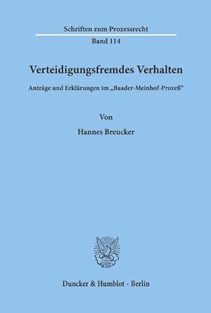 Seller image for Verteidigungsfremdes Verhalten. for sale by BuchWeltWeit Ludwig Meier e.K.