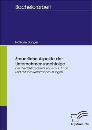 Immagine del venditore per Steuerliche Aspekte der Unternehmensnachfolge venduto da BuchWeltWeit Ludwig Meier e.K.