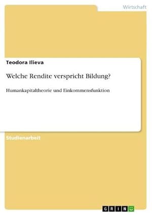 Seller image for Welche Rendite verspricht Bildung? for sale by BuchWeltWeit Ludwig Meier e.K.