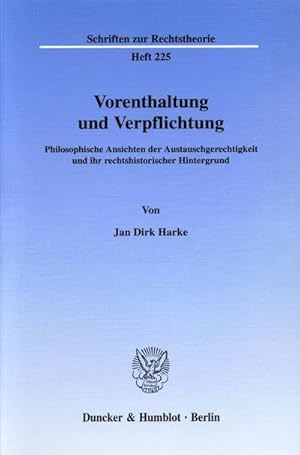 Seller image for Vorenthaltung und Verpflichtung. for sale by BuchWeltWeit Ludwig Meier e.K.