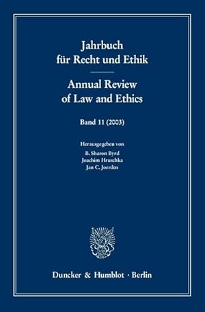 Imagen del vendedor de Jahrbuch fr Recht und Ethik / Annual Review of Law and Ethics. a la venta por BuchWeltWeit Ludwig Meier e.K.