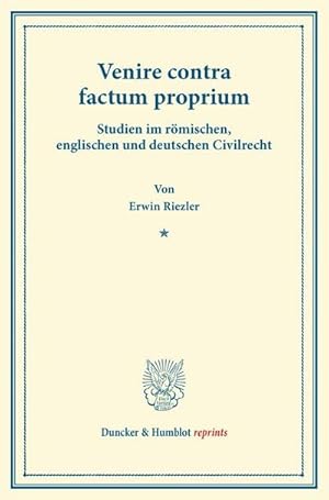 Image du vendeur pour Venire contra factum proprium mis en vente par BuchWeltWeit Ludwig Meier e.K.