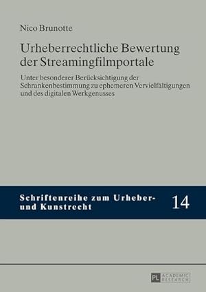 Image du vendeur pour Urheberrechtliche Bewertung der Streamingfilmportale mis en vente par BuchWeltWeit Ludwig Meier e.K.