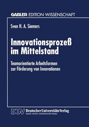 Immagine del venditore per Innovationsproze im Mittelstand venduto da BuchWeltWeit Ludwig Meier e.K.
