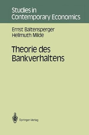 Bild des Verkufers fr Theorie des Bankverhaltens zum Verkauf von BuchWeltWeit Ludwig Meier e.K.