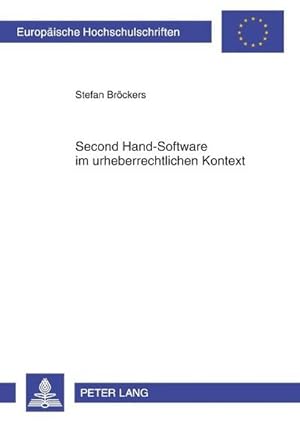 Seller image for Second Hand-Software im urheberrechtlichen Kontext for sale by BuchWeltWeit Ludwig Meier e.K.