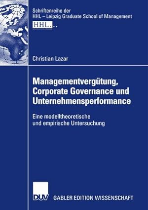Seller image for Managementvergtung, Corporate Governance und Unternehmensperformance for sale by BuchWeltWeit Ludwig Meier e.K.