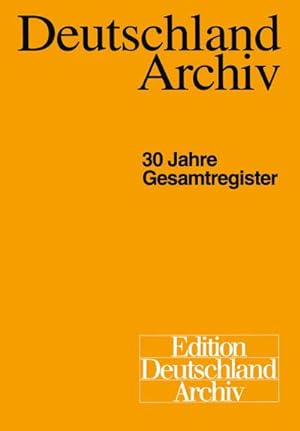Imagen del vendedor de Deutschland Archiv a la venta por BuchWeltWeit Ludwig Meier e.K.