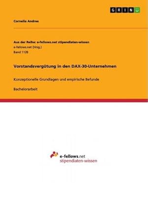 Seller image for Vorstandsvergtung in den DAX-30-Unternehmen for sale by BuchWeltWeit Ludwig Meier e.K.