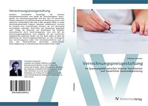 Seller image for Verrechnungspreisgestaltung for sale by BuchWeltWeit Ludwig Meier e.K.