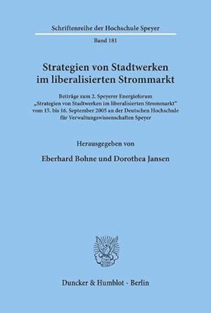 Seller image for Strategien von Stadtwerken im liberalisierten Strommarkt. for sale by BuchWeltWeit Ludwig Meier e.K.