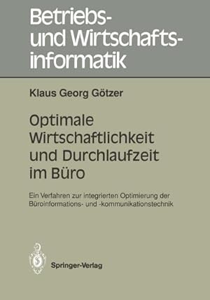Seller image for Optimale Wirtschaftlichkeit und Durchlaufzeit im Bro for sale by BuchWeltWeit Ludwig Meier e.K.