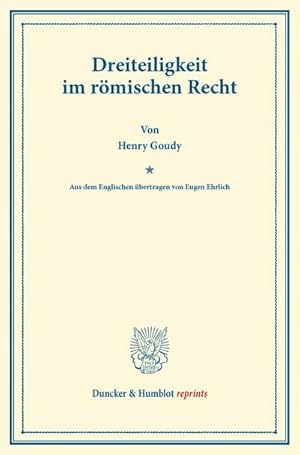 Imagen del vendedor de Dreiteiligkeit im rmischen Recht a la venta por BuchWeltWeit Ludwig Meier e.K.