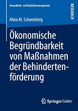 Seller image for konomische Begrndbarkeit von Manahmen der Behindertenfrderung for sale by BuchWeltWeit Ludwig Meier e.K.