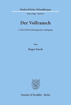 Seller image for Der Vollrausch. for sale by BuchWeltWeit Ludwig Meier e.K.