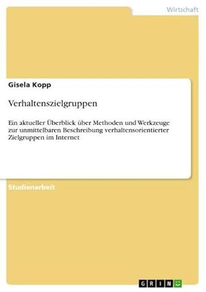 Seller image for Verhaltenszielgruppen for sale by BuchWeltWeit Ludwig Meier e.K.