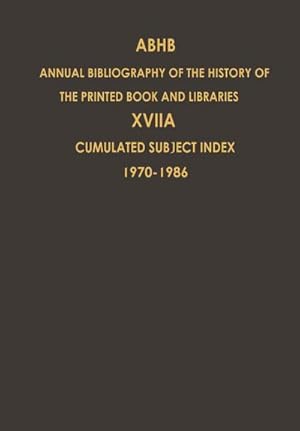 Immagine del venditore per Cumulated Subject Index Volume 1 (1970) - Volume 17 (1986) venduto da BuchWeltWeit Ludwig Meier e.K.