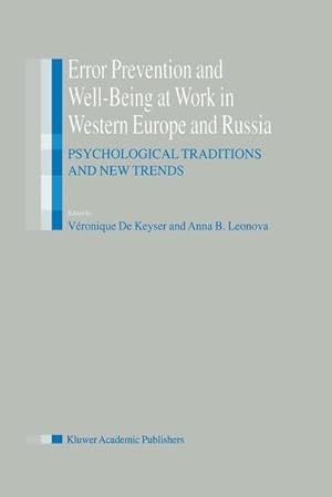 Immagine del venditore per Error Prevention and Well-Being at Work in Western Europe and Russia venduto da BuchWeltWeit Ludwig Meier e.K.