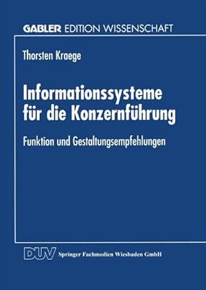 Immagine del venditore per Informationssysteme fr die Konzernfhrung venduto da BuchWeltWeit Ludwig Meier e.K.