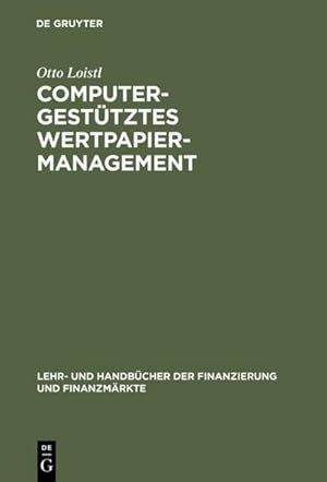 Imagen del vendedor de Computergesttztes Wertpapiermanagement a la venta por BuchWeltWeit Ludwig Meier e.K.