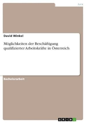 Seller image for Mglichkeiten der Beschftigung qualifizierter Arbeitskrfte in sterreich for sale by BuchWeltWeit Ludwig Meier e.K.