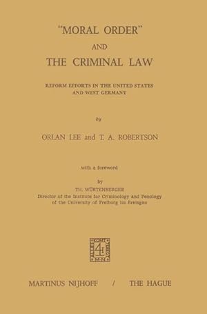 Seller image for Moral Order and The Criminal Law for sale by BuchWeltWeit Ludwig Meier e.K.