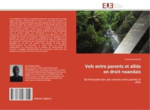 Seller image for Vols entre parents et allis en droit rwandais for sale by BuchWeltWeit Ludwig Meier e.K.