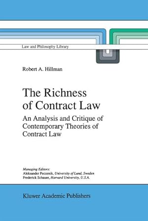 Imagen del vendedor de The Richness of Contract Law a la venta por BuchWeltWeit Ludwig Meier e.K.