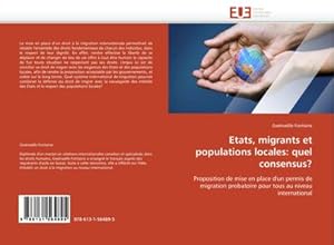 Immagine del venditore per Etats, migrants et populations locales: quel consensus? venduto da BuchWeltWeit Ludwig Meier e.K.