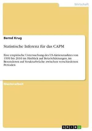 Seller image for Statistische Inferenz fr das CAPM for sale by BuchWeltWeit Ludwig Meier e.K.