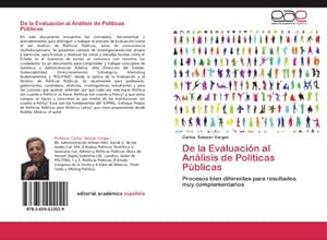 Imagen del vendedor de De la Evaluacin al Anlisis de Polticas Pblicas a la venta por BuchWeltWeit Ludwig Meier e.K.