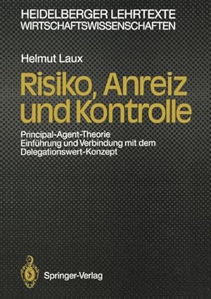 Immagine del venditore per Risiko, Anreiz und Kontrolle venduto da BuchWeltWeit Ludwig Meier e.K.