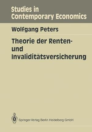 Immagine del venditore per Theorie der Renten- und Invalidittsversicherung venduto da BuchWeltWeit Ludwig Meier e.K.